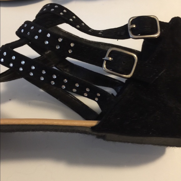 Black Rhinestone Sandals - Picture 2 of 5